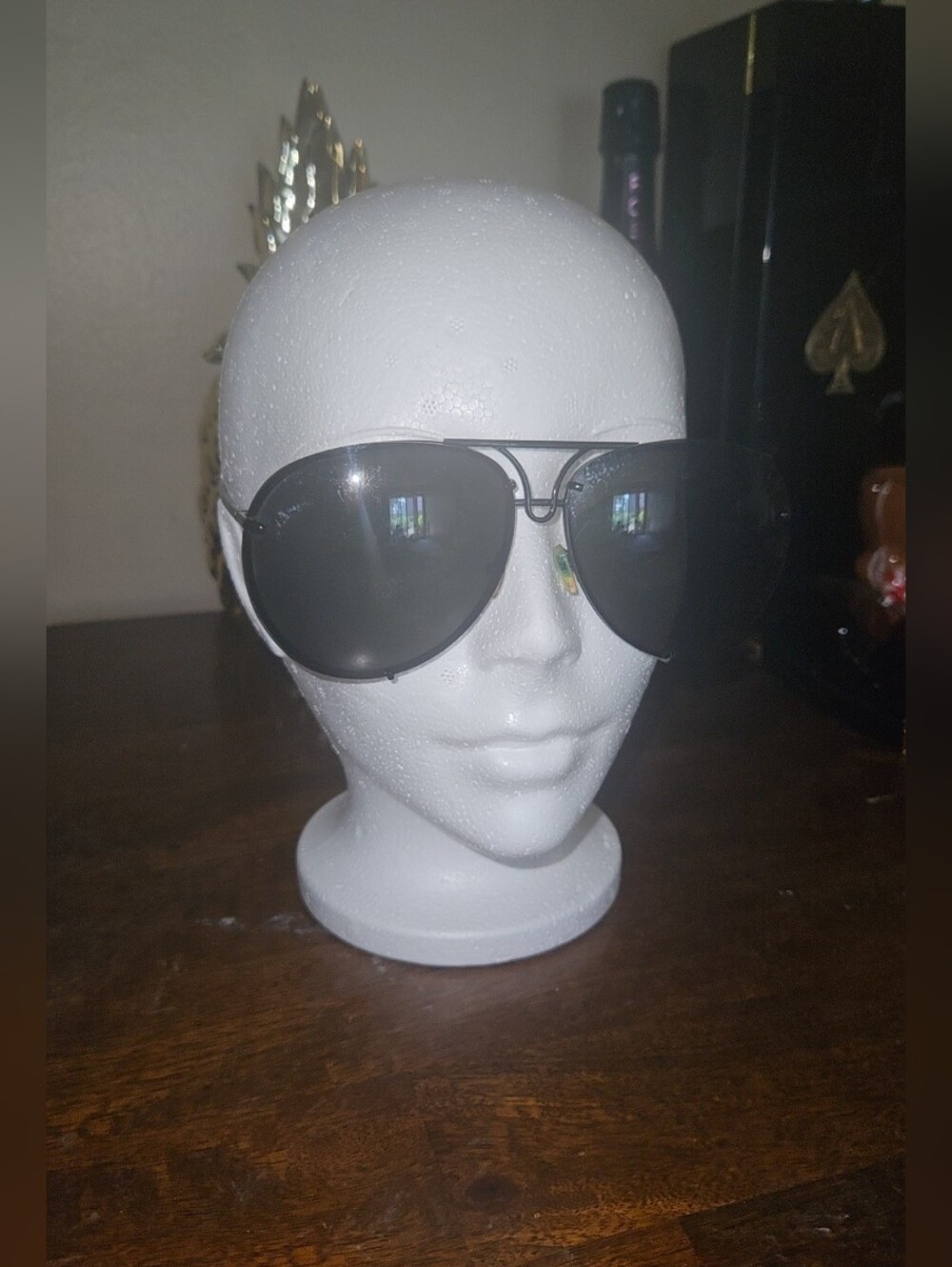 Aviator Sunglasses in Dark Gunmetal with Black Lenses